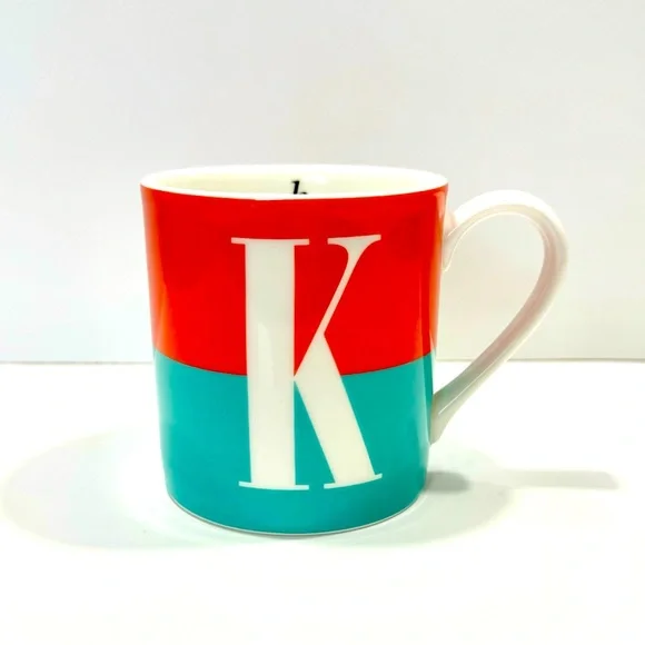 KATE SPADE WHATS IN A NAME INITIAL “K” COFFEE MUG - Picture 1 of 7